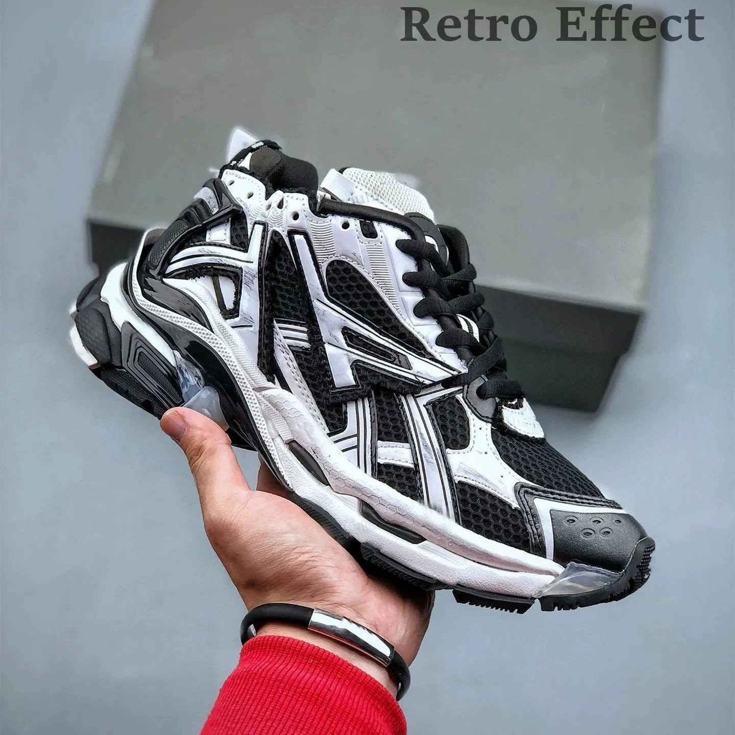 Balenciaga 3XL Chunky Mesh Sneakers Black and White — product photo 1