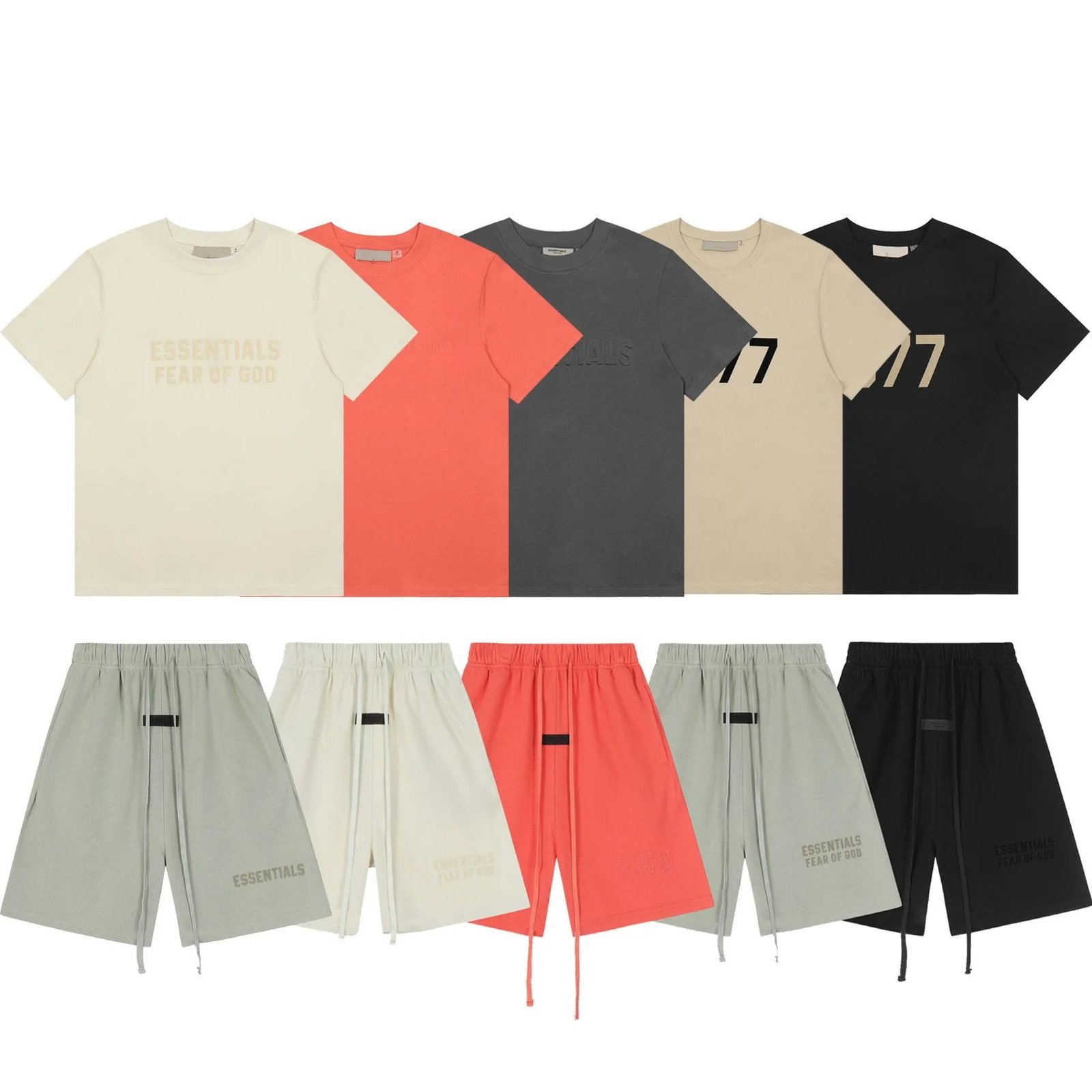 Fear of God FOG Essentials Oversized T-Shirt and Shorts Matching Set Multicolor