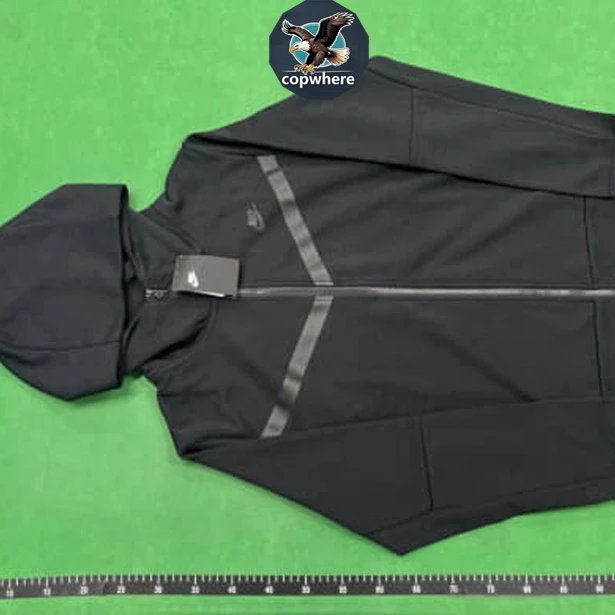 Nike Tech Fleece colorblock zip-up hoodie light blue white and beige — product photo 2