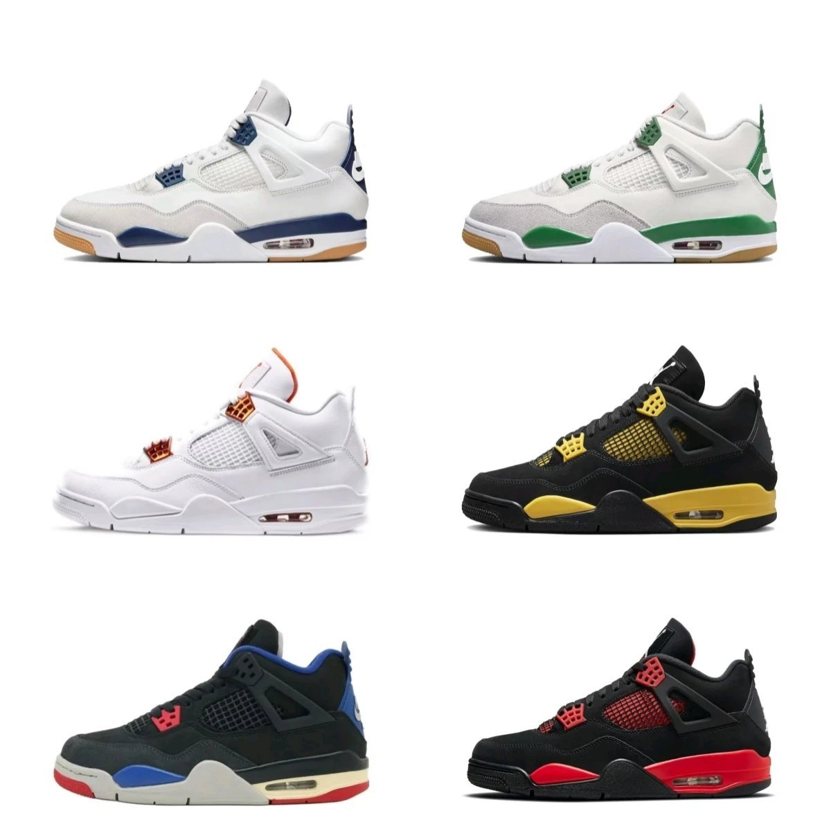 Jordan 4 Retro Iconic Basketball Sneakers Multicolor