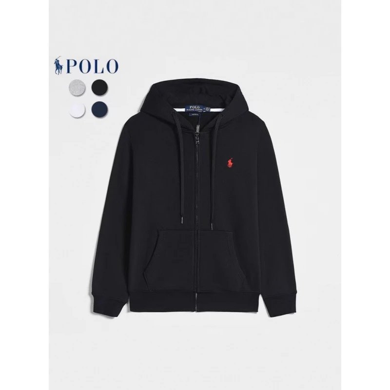 Ralph Lauren Polo Zip-Up Hoodie Classic Casual Sweatshirt Gray — product photo 2