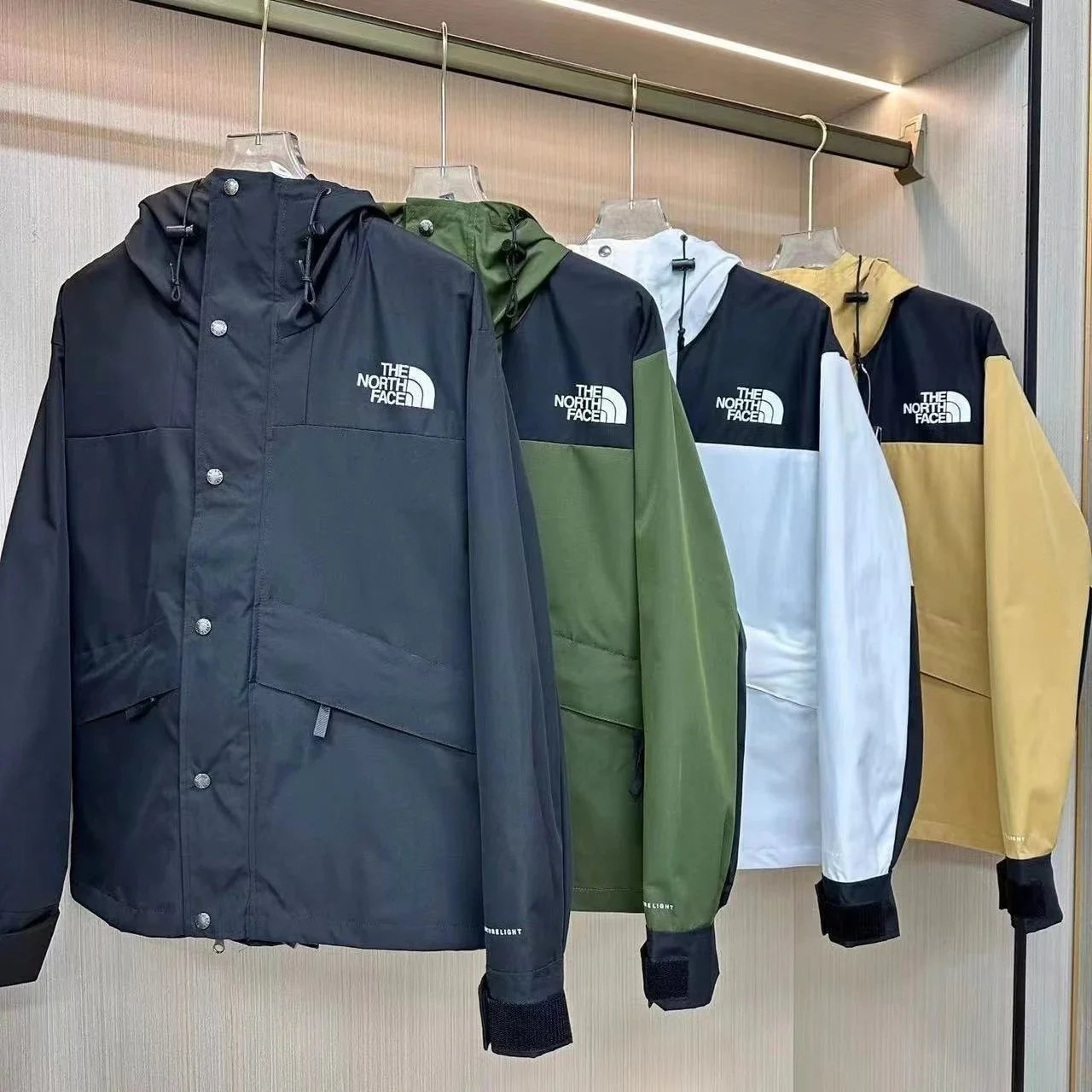 The North Face TNF Mountain Jacket Waterproof Windbreaker White and Black — product photo 3