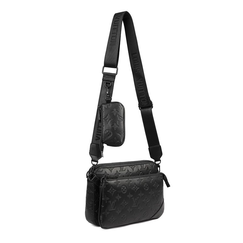 Louis Vuitton LV Trio Messenger Embossed Leather Crossbody Bag Black — product photo 2