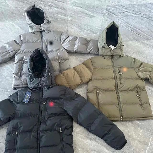 Ralph Lauren Puffer Jacket Warm Winter Down Jacket Black Gray and Olive