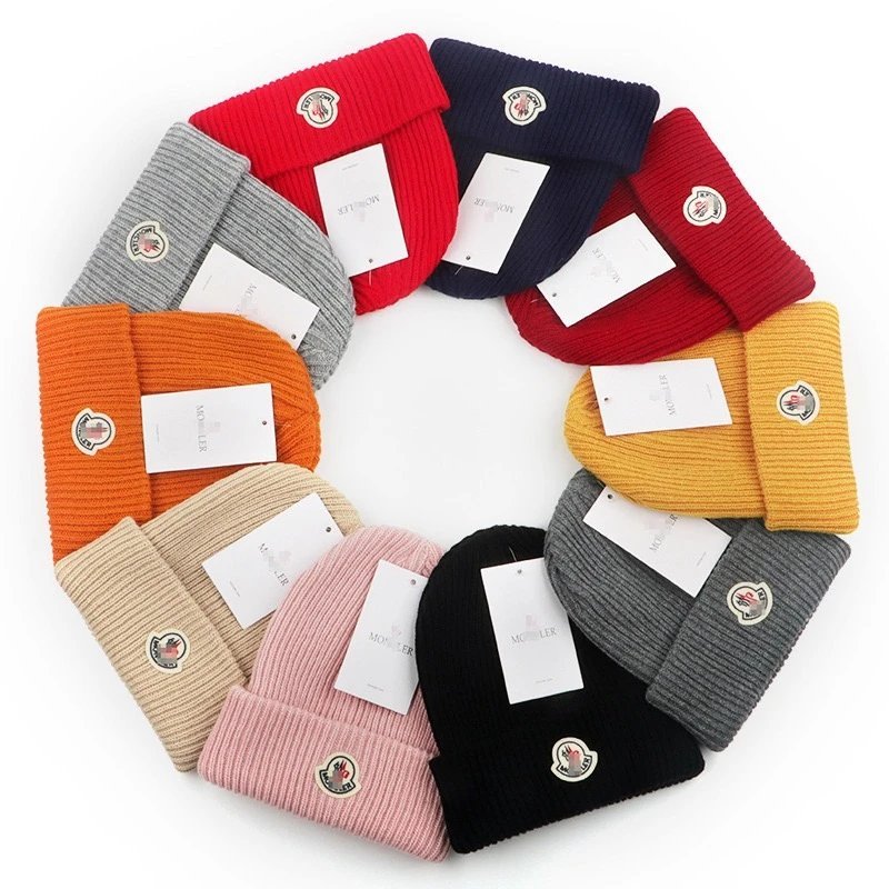 Moncler Ribbed Wool Beanie Classic Winter Hat Multicolor