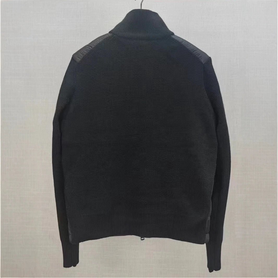 Moncler Hybrid Cardigan Padded Knit Jacket Black — product photo 2