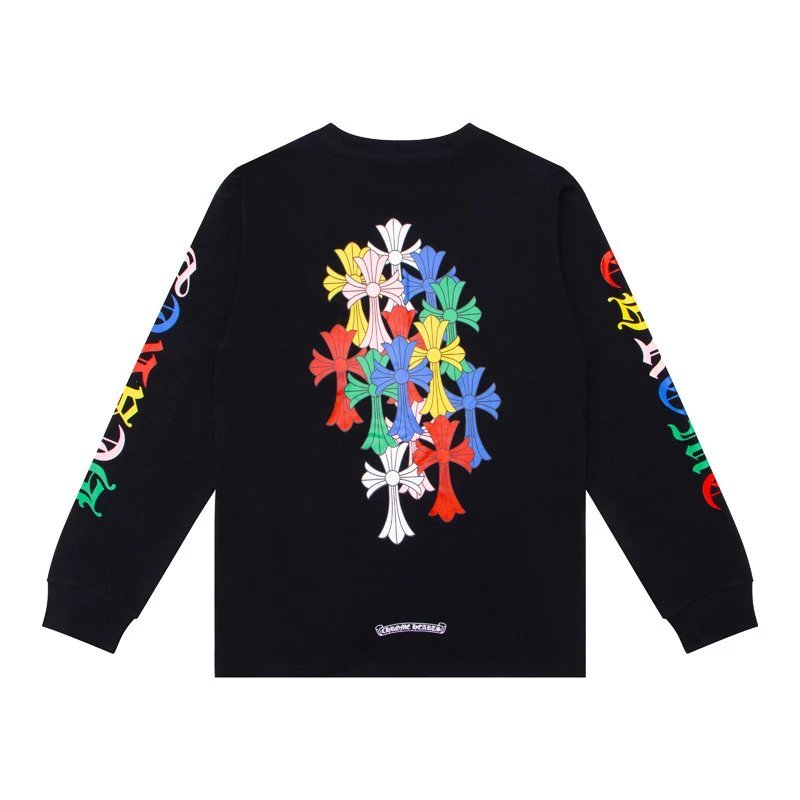 Chrome Hearts Multi-Color Cross Graphic Streetwear Long Sleeve Shirt Black — product photo 1