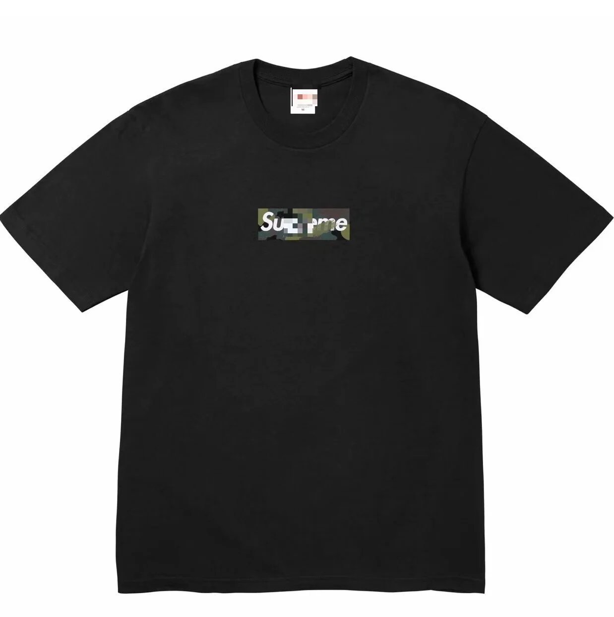Supreme Box Logo Camo Graphic Streetwear T-Shirt Black — product photo 1