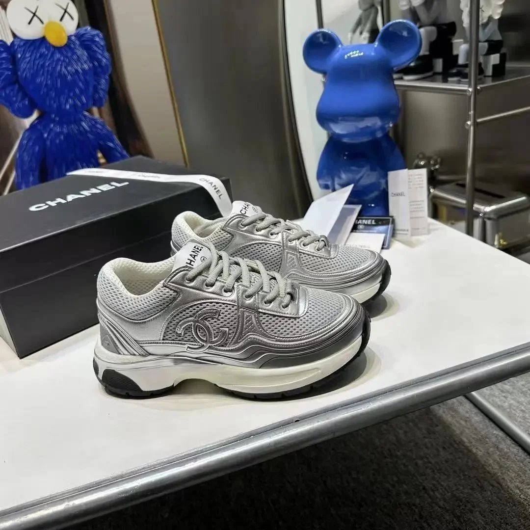 Chanel Runner Sneakers Chunky Mesh Trainers Silver — product photo 1