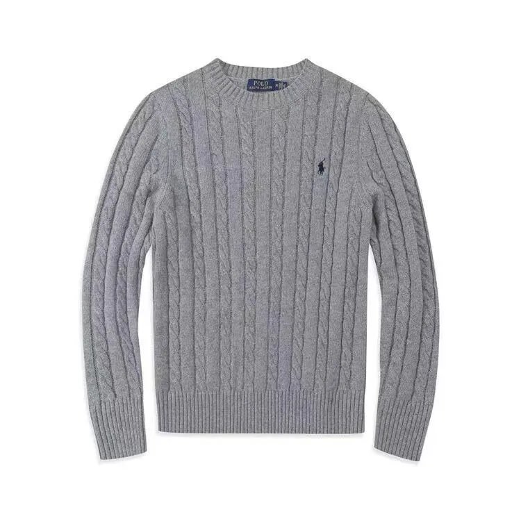 Ralph Lauren Cable-Knit Cotton Sweater Classic Crewneck Black — product photo 2